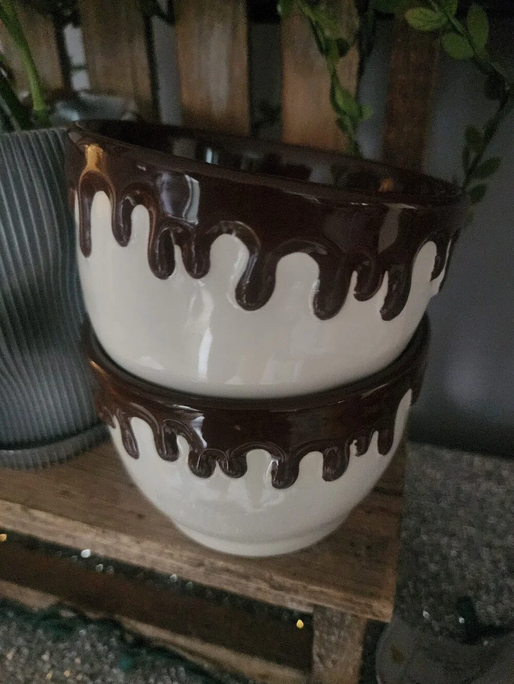 Rae Dunn Ice Cream Sundae Drip Bowls - Set of 2
